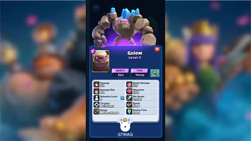 Golem - بهترین دک&zwnj;های آرنا 10 کلش رویال: Hog Mountain