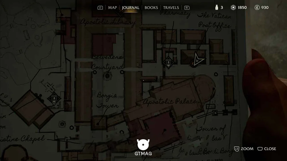 Adventure Book .17: Vatican Notes 300₤ - راهنمای ماموریت The Stolen Cat Mummy در Indiana Jones and the Great Circle