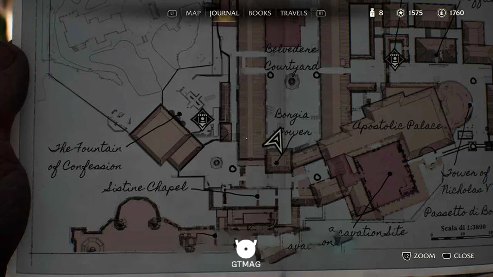 Discovery Note .58: Belvedere Courtyard - راهنمای ماموریت The Stolen Cat Mummy در Indiana Jones and the Great Circle