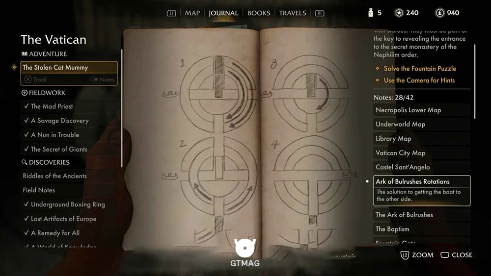 Adventure Note .28: Ark of Bullrushes Rotations - راهنمای ماموریت The Stolen Cat Mummy در Indiana Jones and the Great Circle