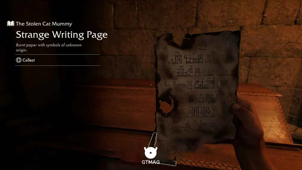 Adventure Note .37: Strange Writing Page 15 AP - راهنمای ماموریت The Stolen Cat Mummy در Indiana Jones and the Great Circle