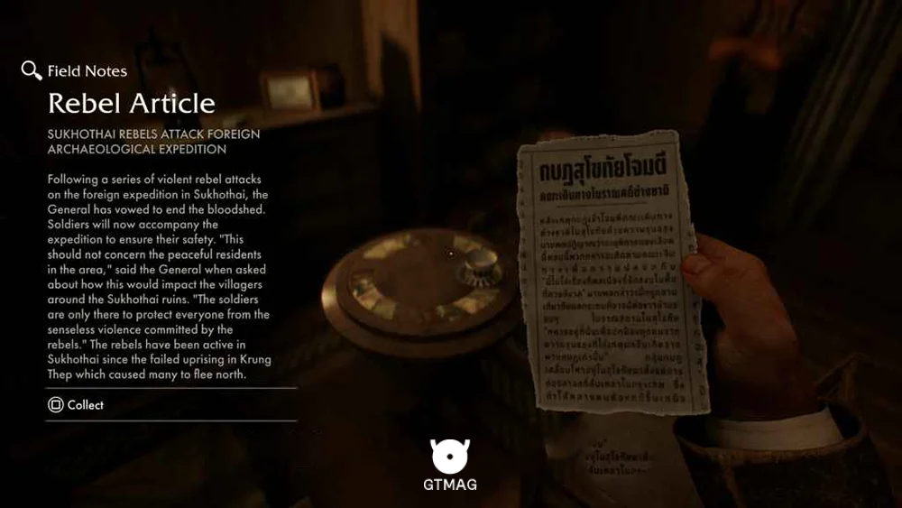 Discovery Note .6: Rebel Article - مکان Collectibleهای Sukhothai در Indiana Jones and the Great Circle