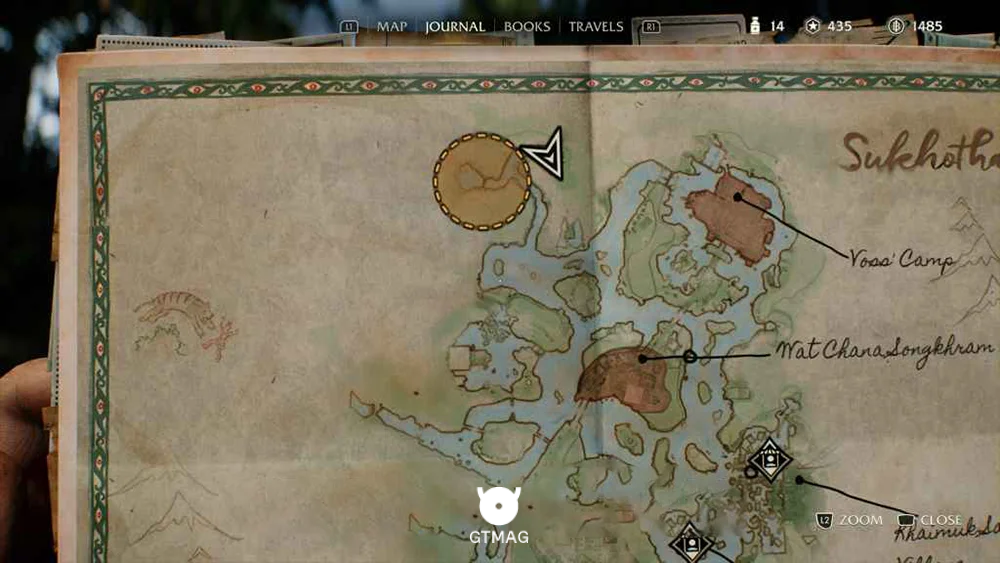 Discovery Note .36: Waterfall Tributary - مکان Collectibleهای Sukhothai در Indiana Jones and the Great Circle