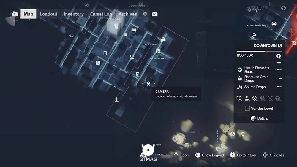 DOWNTOWN - تمام مکان&zwnj;های دوربین در Control Resonant