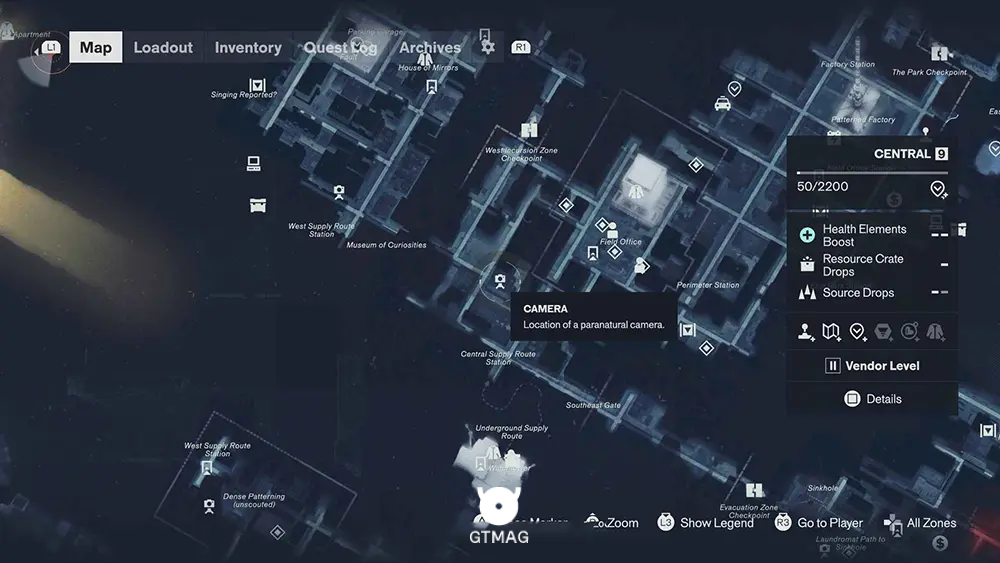 CENTRAL - تمام مکان&zwnj;های دوربین در Control Resonant