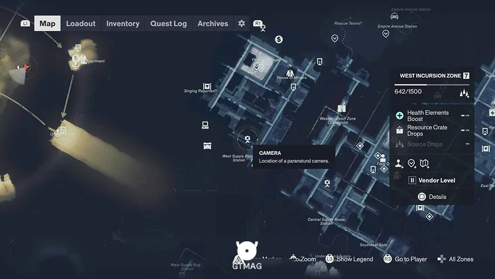 WEST INCURSION ZONE - تمام مکان&zwnj;های دوربین در Control Resonant