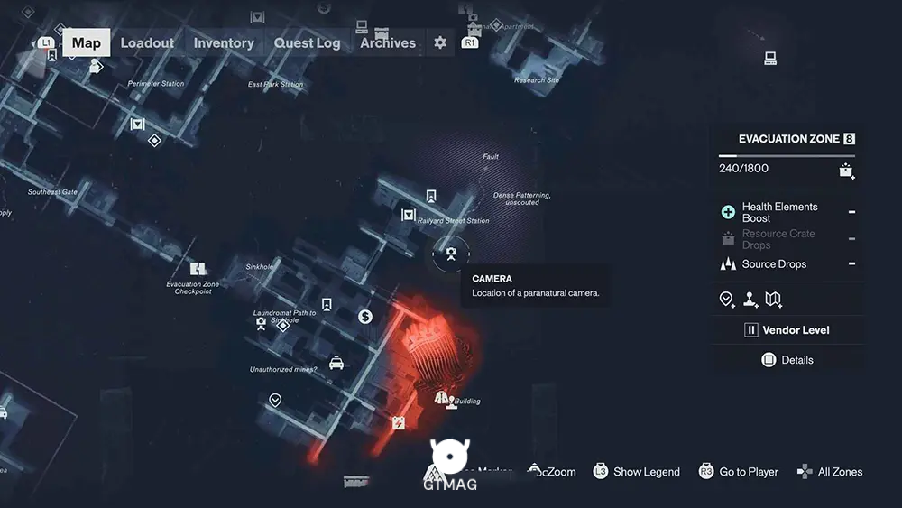 EVACUATION ZONE - تمام مکان&zwnj;های دوربین در Control Resonant
