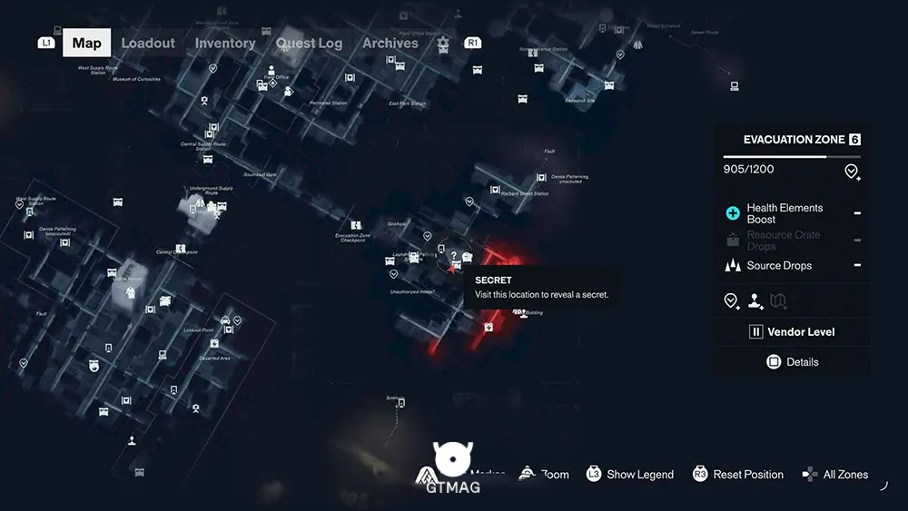 SECRET HIDEOUT شماره 4 - EVACUATION ZONE - تمام مکانهای مخفیگاه مخفی در Control Resonant
