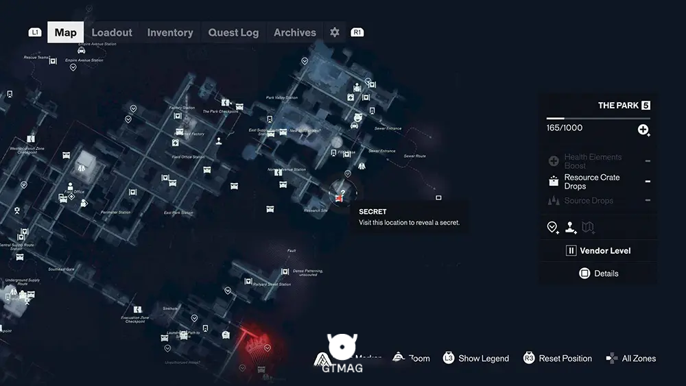 SECRET HIDEOUT شماره 5 - THE PARK - تمام مکانهای مخفیگاه مخفی در Control Resonant