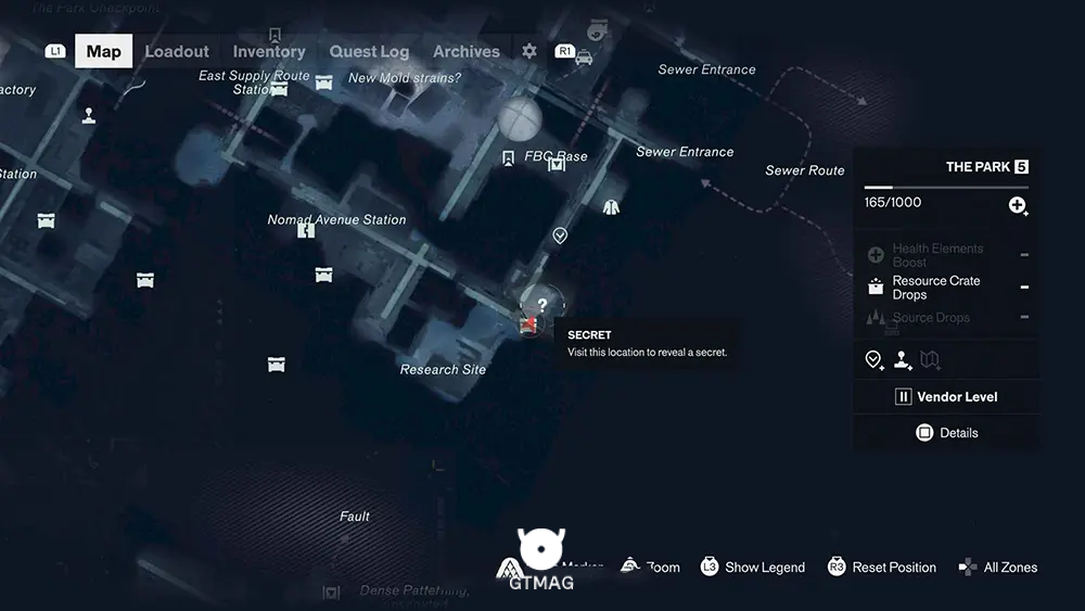 SECRET HIDEOUT شماره 5 - THE PARK - تمام مکانهای مخفیگاه مخفی در Control Resonant
