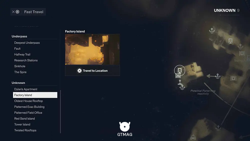 UNKNOWN - تمام مکان&zwnj;های Fast Travel Door در Control Resonant
