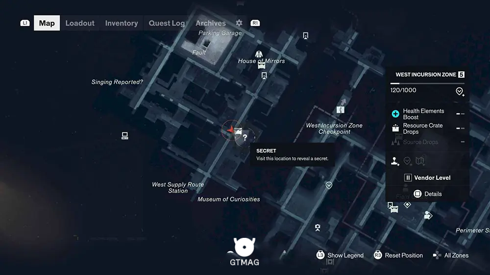 شماره&nbsp;4 - SECRET HIDEOUT - مکان کالکتیبل های منطقه West Incursion در Control Resonant Zone