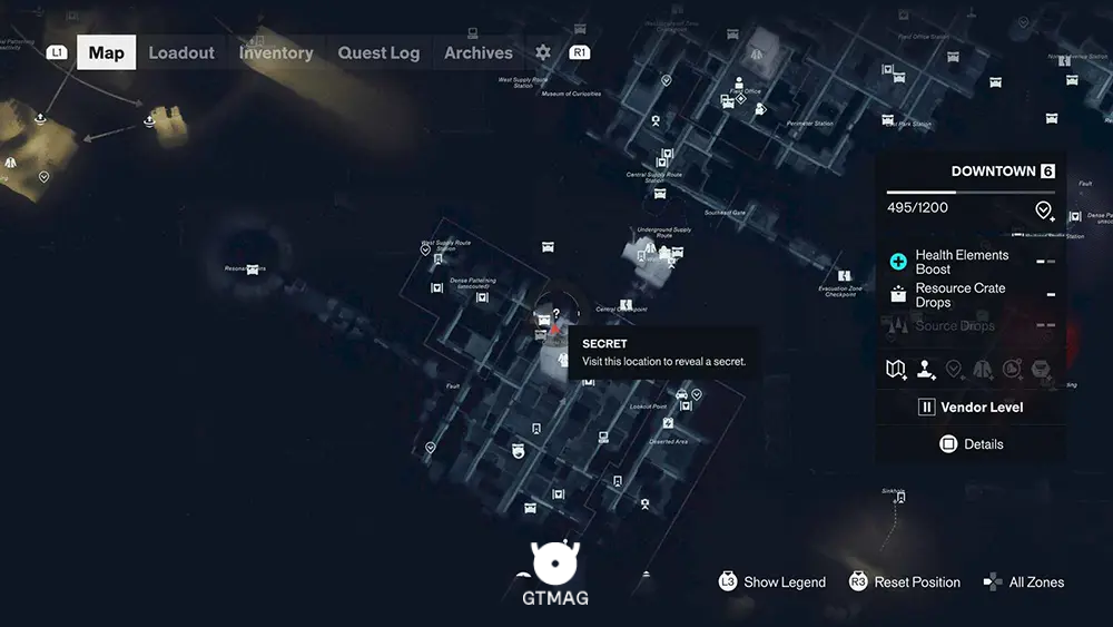شماره 2: SECRET HIDEOUT - مکان کالکتیبل های منطقه Downtown در Control Resonant