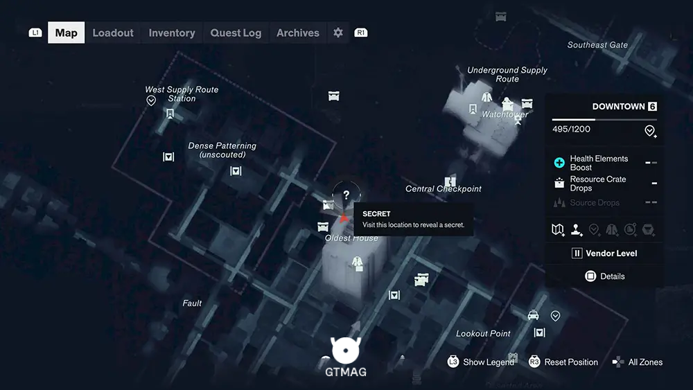 شماره 2: SECRET HIDEOUT - مکان کالکتیبل های منطقه Downtown در Control Resonant