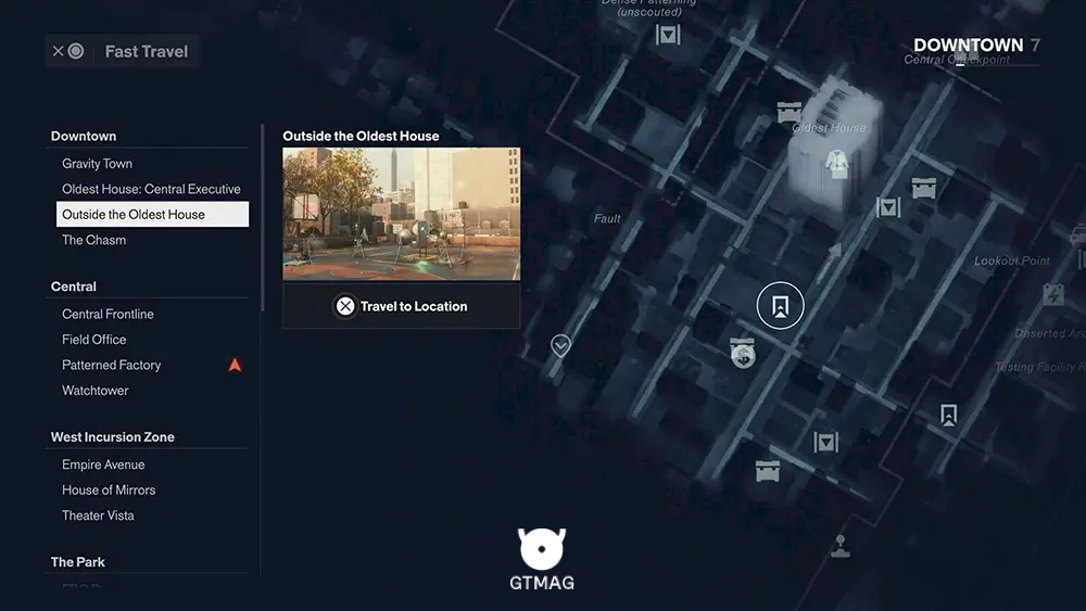 مکان درها برای جابجایی سریع در کنترل رزونانت - مکان کالکتیبل های منطقه Downtown در Control Resonant