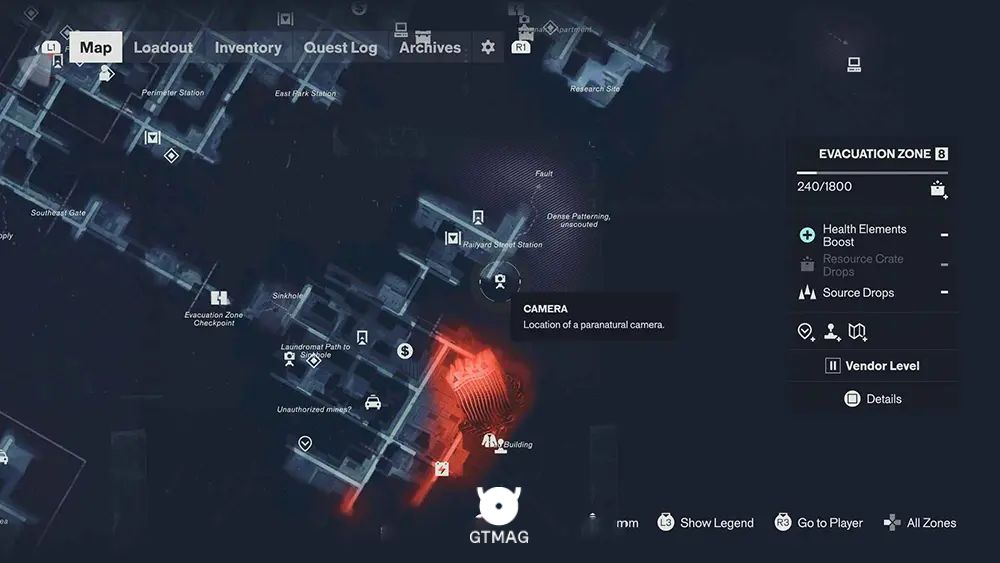 شماره 9: CAMERA - مکان کالکتیبل های منطقه Evacuation Zone در Control Resonant