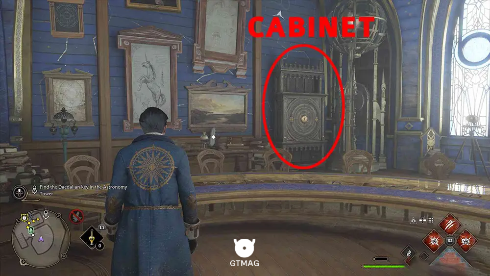 House Token شماره 1 - The Astronomy Wing > Astronomy Tower - تمام مکان&zwnj;های House Token در Hogwarts Legacy