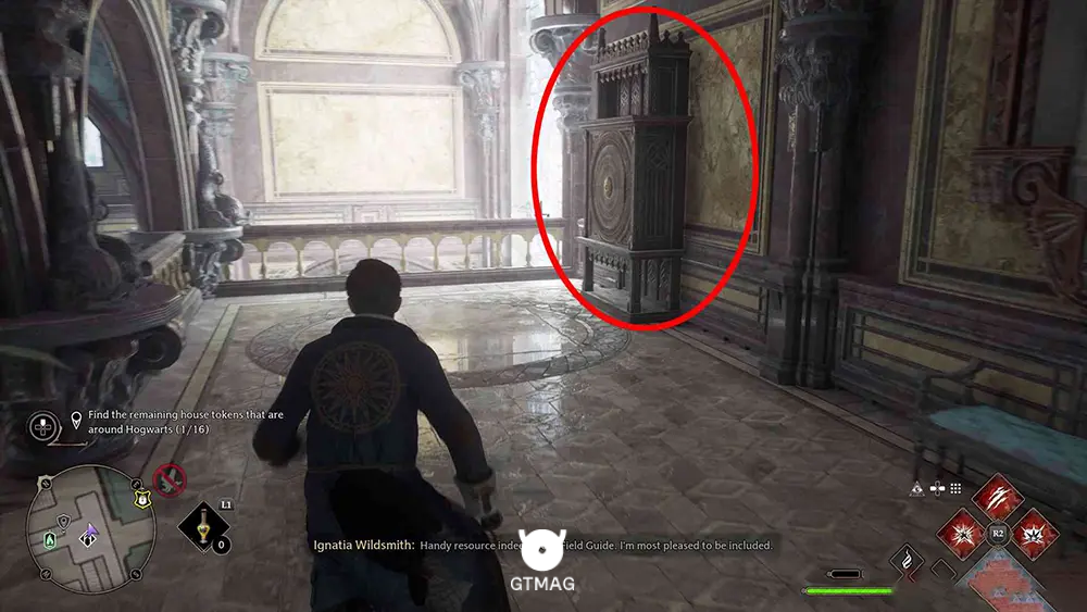 House Token شماره 2 - The Astronomy Wing > Defence Against the Dark Arts Classroom - تمام مکان&zwnj;های House Token در Hogwarts Legacy