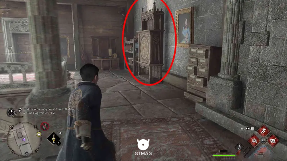 House Token شماره 3 - The Bell Tower Wing > Bell Tower Courtyard - تمام مکان&zwnj;های House Token در Hogwarts Legacy