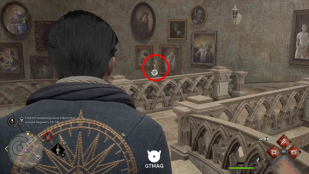 House Token شماره 4 - The Grand Staircase > Grand Staircase Tower - تمام مکان&zwnj;های House Token در Hogwarts Legacy