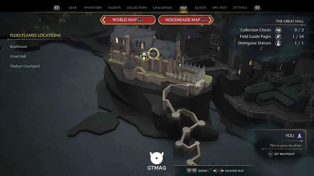 House Token شماره 7 - The Great Hall > Great Hall - تمام مکان&zwnj;های House Token در Hogwarts Legacy