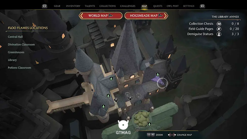 House Token شماره 11 - The Library Annex > Library - تمام مکان&zwnj;های House Token در Hogwarts Legacy
