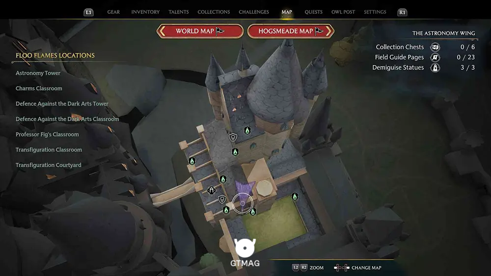 House Token شماره 12 - Secret Rooms > The Map Chamber - تمام مکان&zwnj;های House Token در Hogwarts Legacy