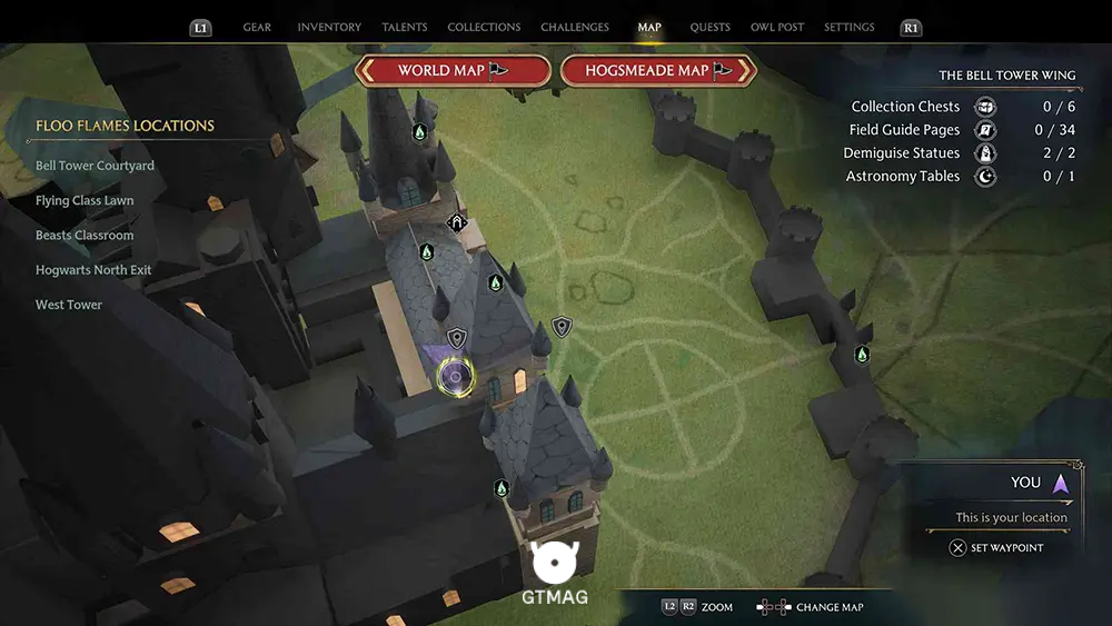 House Token شماره 13 - Secret Rooms > The Map Chamber - تمام مکان&zwnj;های House Token در Hogwarts Legacy
