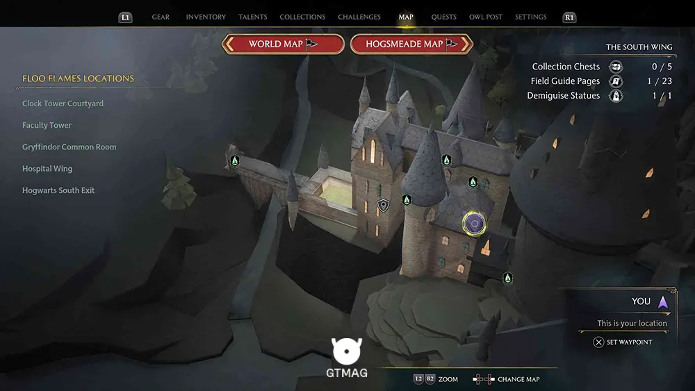 House Token شماره 14 - The South Wing > Faculty Tower - تمام مکان&zwnj;های House Token در Hogwarts Legacy