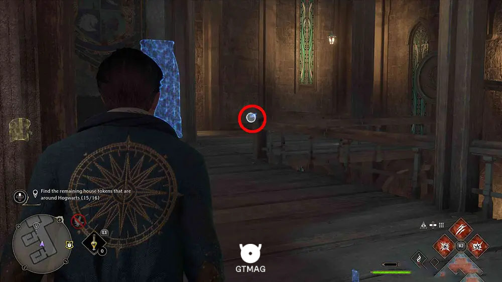 House Token شماره 16 - The South Wing > Clock Tower Courtyard - تمام مکان&zwnj;های House Token در Hogwarts Legacy