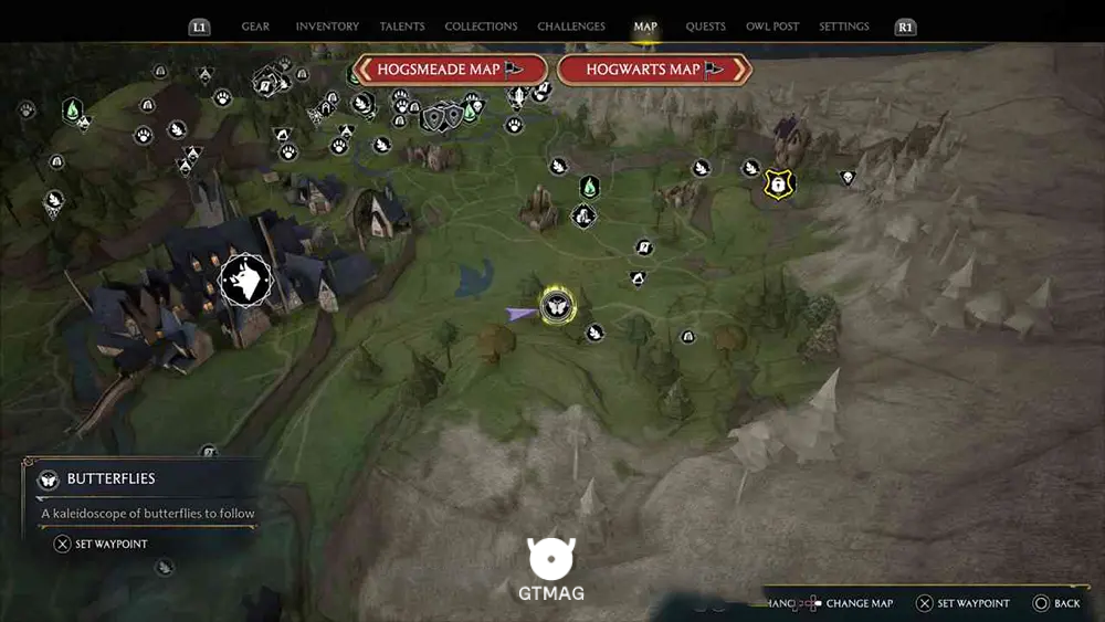 FORBIDDEN FOREST - 1 BUTTERFLY - مکان تمام پروانهها در Hogwarts Legacy