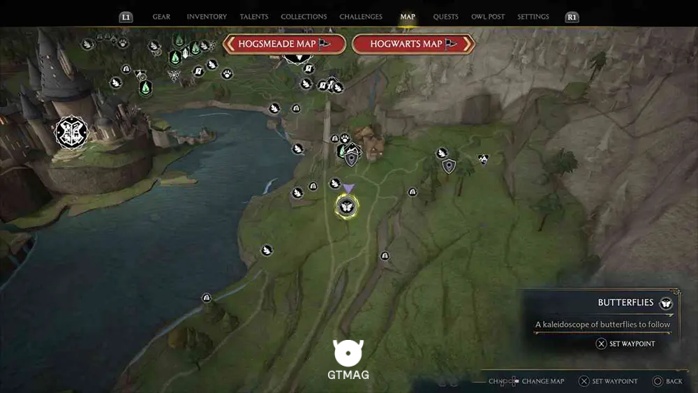 SOUTH HOGWARTS REGION - 2 BUTTERFLIES - مکان تمام پروانهها در Hogwarts Legacy