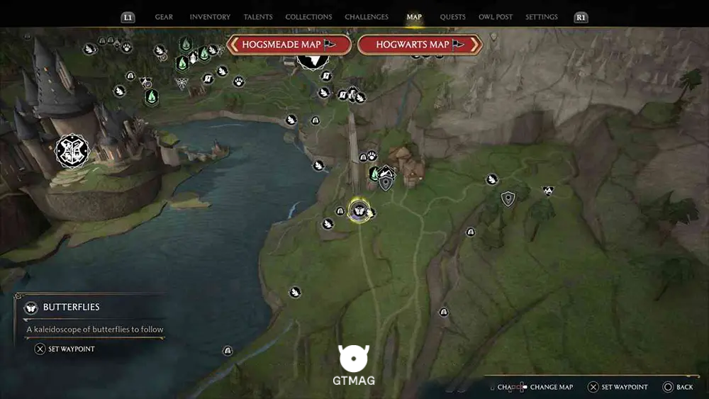 SOUTH HOGWARTS REGION - 2 BUTTERFLIES - مکان تمام پروانهها در Hogwarts Legacy