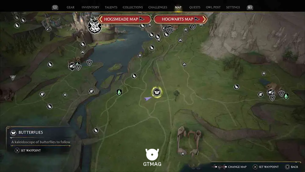 HOGWARTS VALLEY - 3 BUTTERFLIES - مکان تمام پروانهها در Hogwarts Legacy