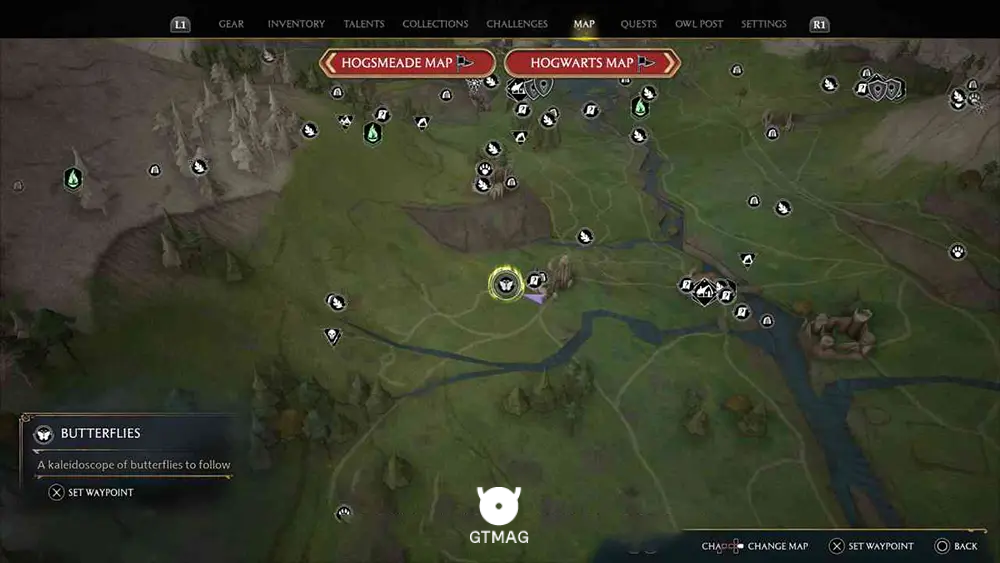 HOGWARTS VALLEY - 3 BUTTERFLIES - مکان تمام پروانهها در Hogwarts Legacy