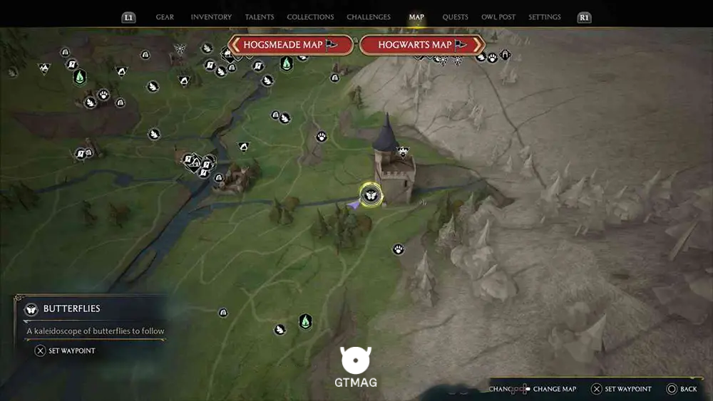 HOGWARTS VALLEY - 3 BUTTERFLIES - مکان تمام پروانهها در Hogwarts Legacy