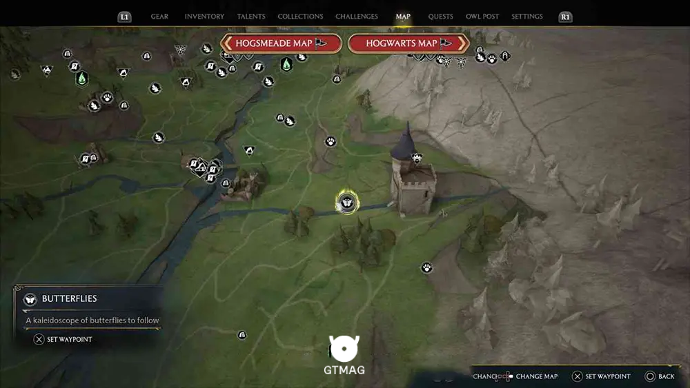 HOGWARTS VALLEY - 3 BUTTERFLIES - مکان تمام پروانهها در Hogwarts Legacy