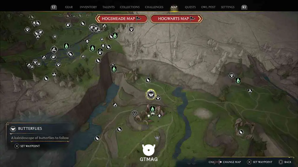 POIDSEAR COAST - 2 BUTTERFLIES - مکان تمام پروانهها در Hogwarts Legacy