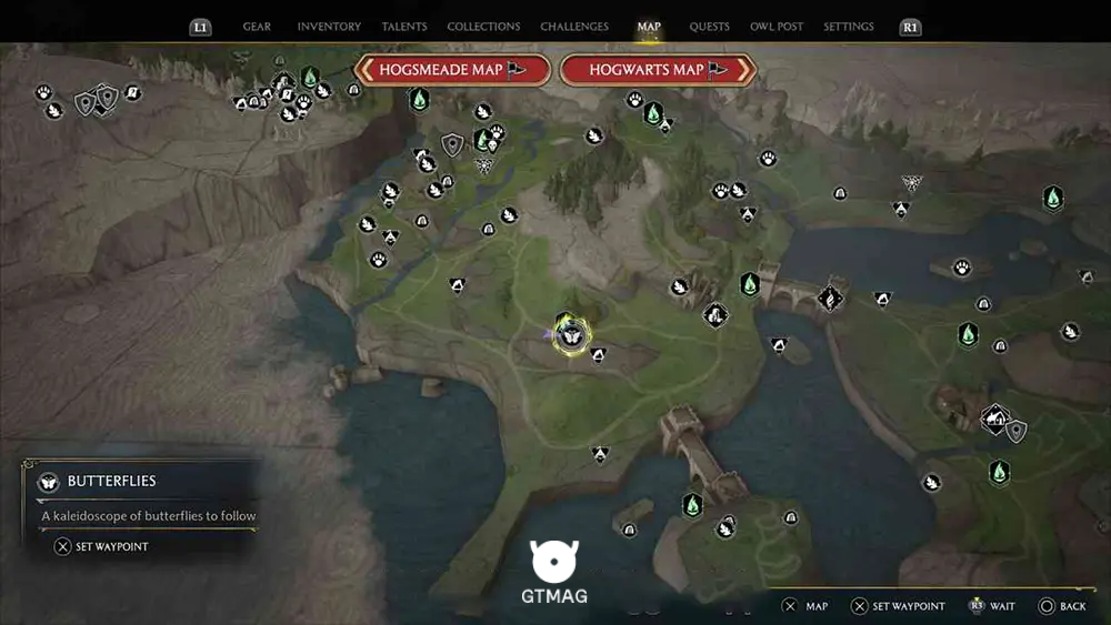 POIDSEAR COAST - 2 BUTTERFLIES - مکان تمام پروانهها در Hogwarts Legacy
