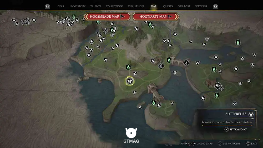 POIDSEAR COAST - 2 BUTTERFLIES - مکان تمام پروانهها در Hogwarts Legacy