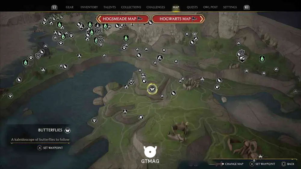 CLAGMAR COAST - 1 BUTTERFLY - مکان تمام پروانهها در Hogwarts Legacy