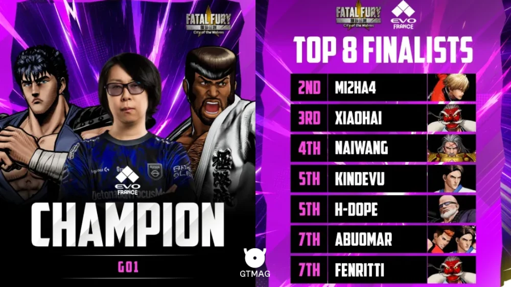 جدول فینال EVO France 2026 پر از اسمهای بزرگ دنیای FGC بود: Xiaohai، mi2ha4، Fenritti، Kindevu و AbuOmar؛ کسایی که همیشه پای ثابت فینال تورنمنتهای بزرگن.