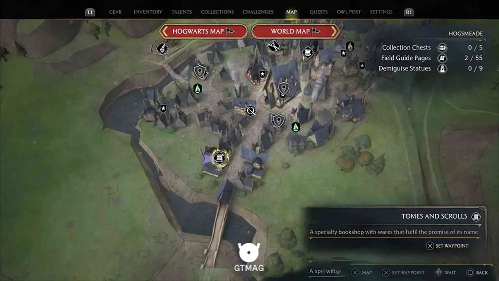 Hogsmeade - تمام مکانهای Field Guide Pages در Hogwarts Legacy