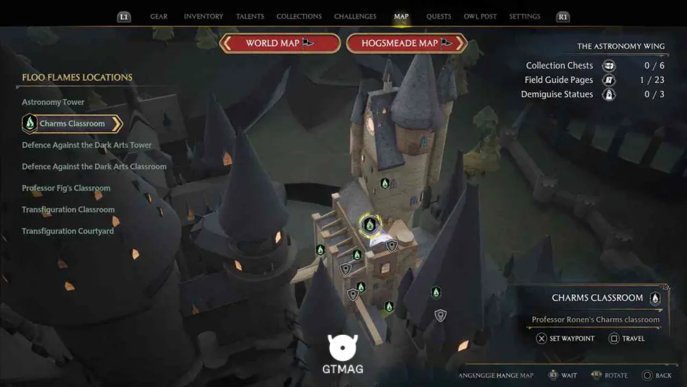Hogwarts - The Astronomy Wing - تمام مکانهای Field Guide Pages در Hogwarts Legacy