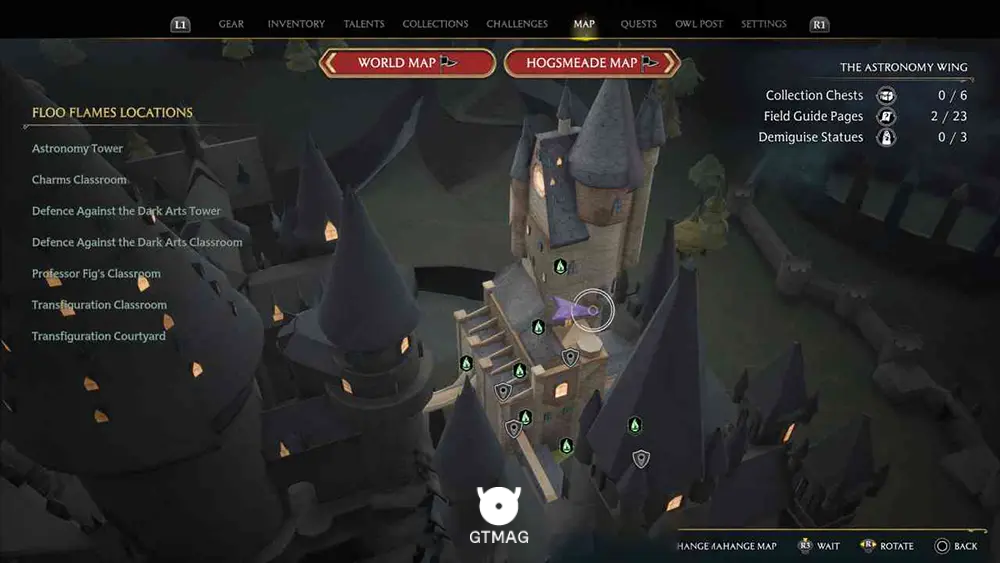 Hogwarts - The Astronomy Wing - تمام مکانهای Field Guide Pages در Hogwarts Legacy
