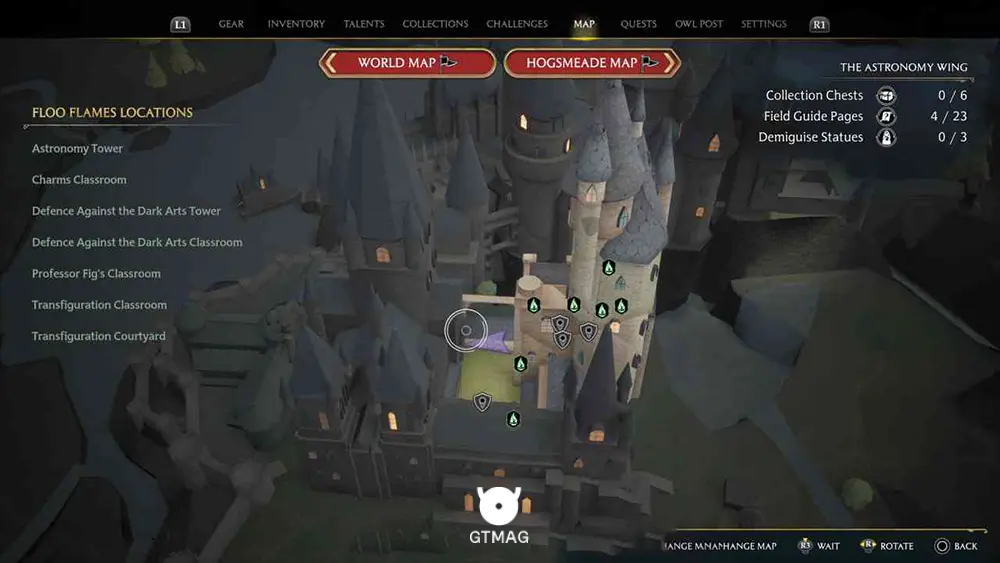 Hogwarts - The Astronomy Wing - تمام مکانهای Field Guide Pages در Hogwarts Legacy