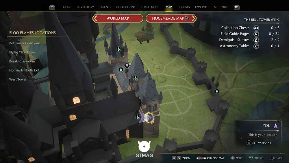 Hogwarts - The Bell Tower Wing - تمام مکانهای Field Guide Pages در Hogwarts Legacy