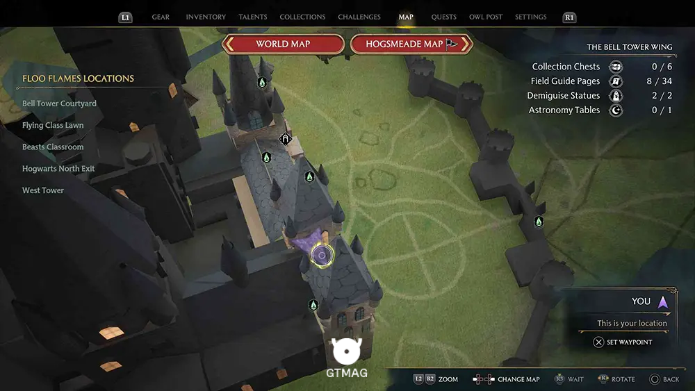 Hogwarts - The Bell Tower Wing - تمام مکانهای Field Guide Pages در Hogwarts Legacy