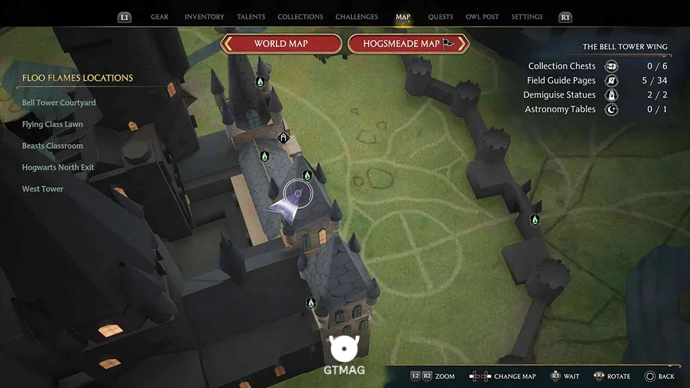 Hogwarts - The Bell Tower Wing - تمام مکانهای Field Guide Pages در Hogwarts Legacy