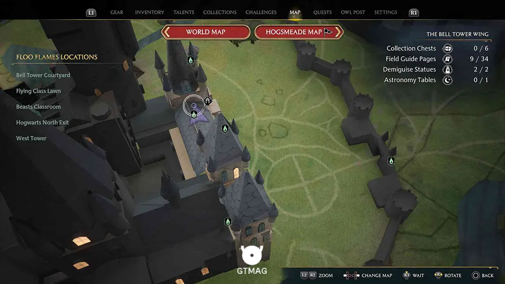 Hogwarts - The Bell Tower Wing - تمام مکانهای Field Guide Pages در Hogwarts Legacy